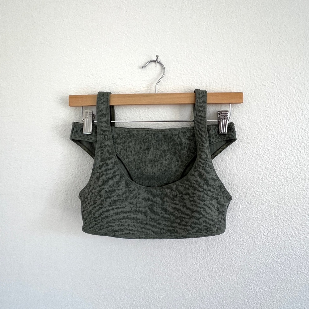 Mikoh Textured Dark Green Bikini Set